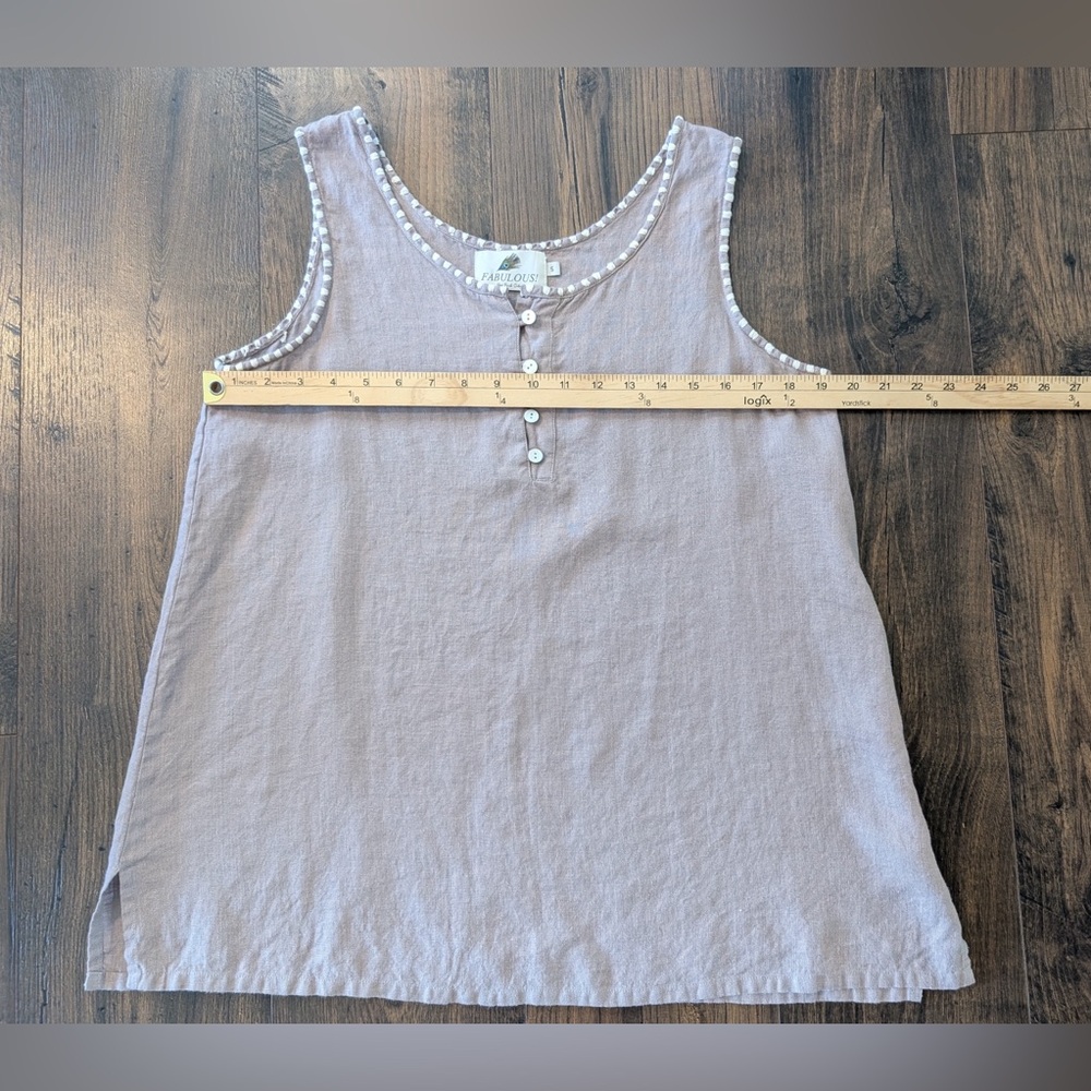 FABULOUS! New York City Women’s Tank Tan Lagenlook Relaxed Fit Size Small - Picture 6 of 6